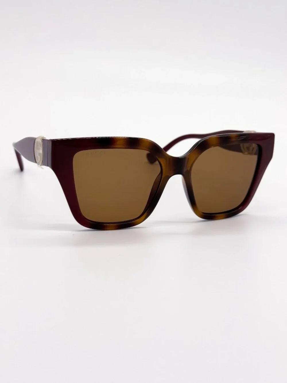 NEW GUCCI SUNGLASSES GG1023S 003 HAVANA/BURGUNDY WOMEN EYEWEAR - Picture 6 of 11